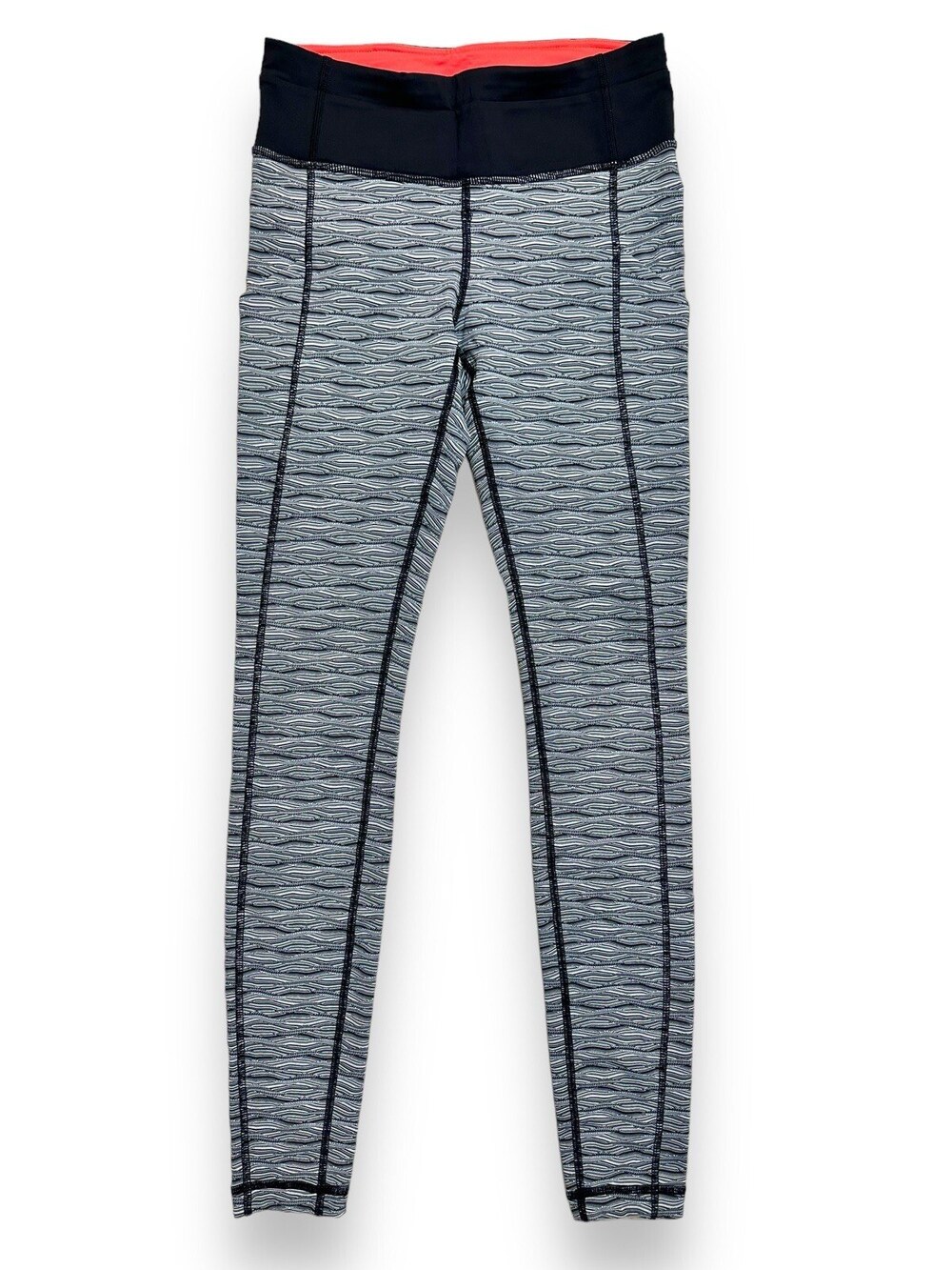 Lululemon Speed Tight II Leggings Women's 4 Textured Wave Black Silver Spoon